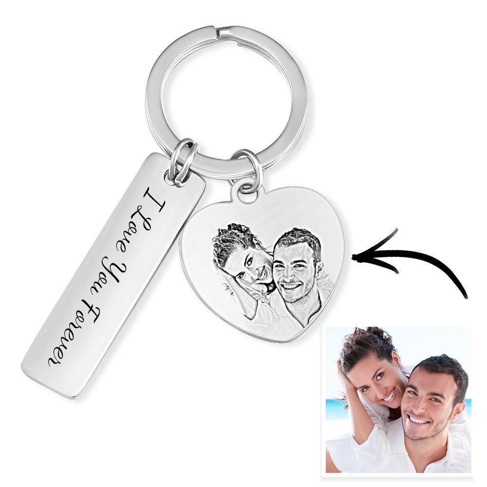 Custom Photo Keychain Personalized Gift With Engraved Stainless Steel - myphotokeyringau