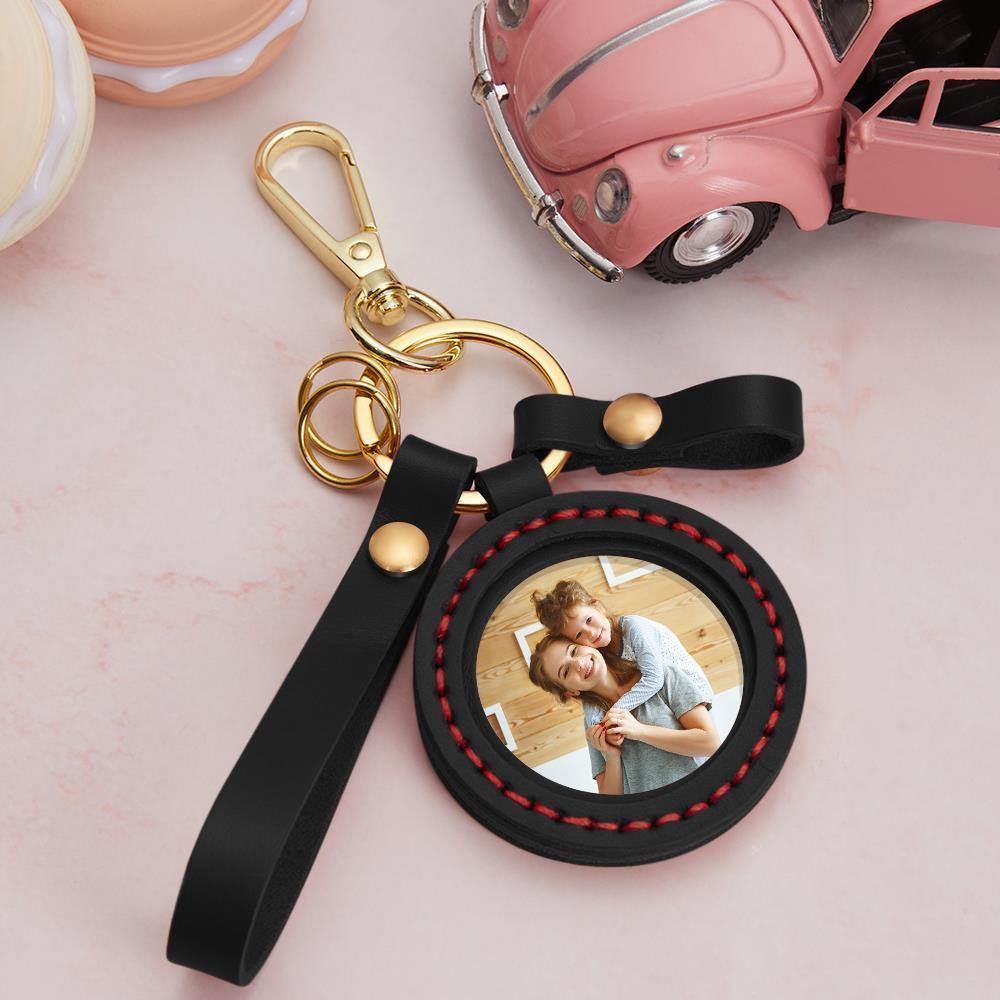 Custom Photo Leather keychain personalized Multicolor Photo Keyring A Commemorative Gift For a Favorite Person - myphotokeyringau