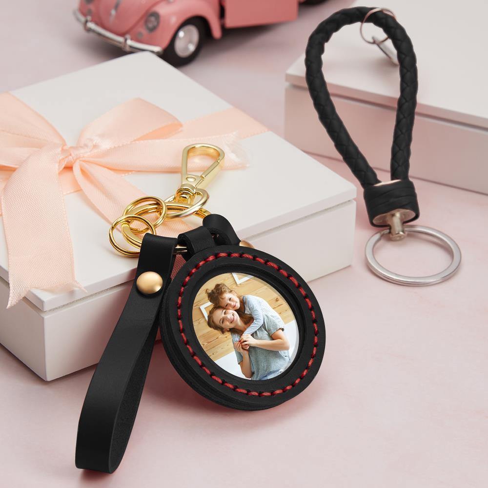 Custom Photo Leather keychain personalized Multicolor Photo Keyring A Commemorative Gift For a Favorite Person - myphotokeyringau