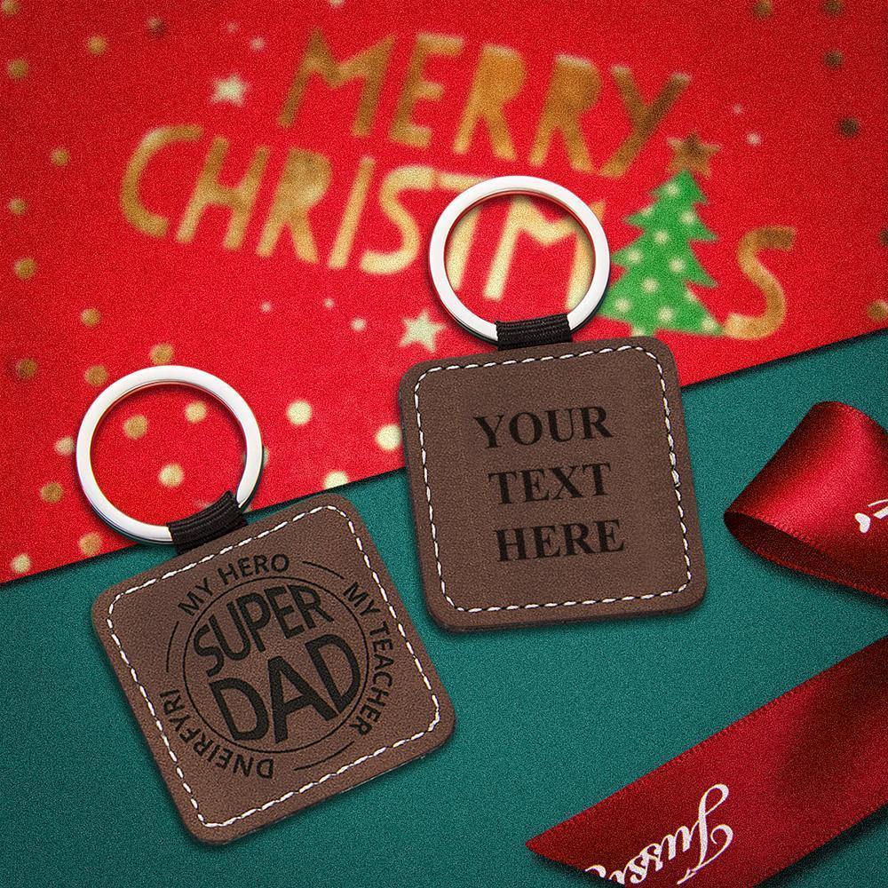 Custom Keychain Personalized Engraved Leather Keychain Christmas Gifts - myphotokeyringau