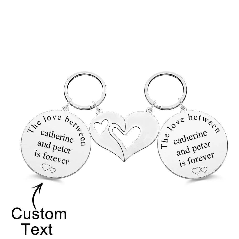 Engravable Keychain Set Custom Photo The Love Between Theme Gifts For Couples - customphotokeychain