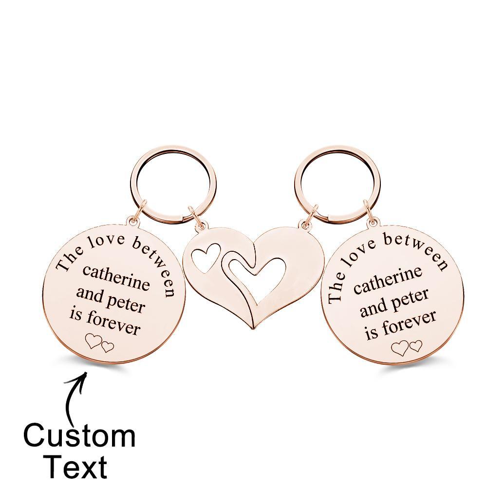 Engravable Keychain Set Custom Photo The Love Between Theme Gifts For Couples - customphotokeychain