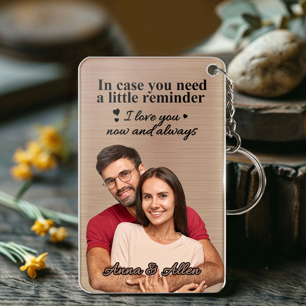 Custom Spotify Keychain Personalized Photo Keychain I Love You Now And Always Keyring - customphotokeychain