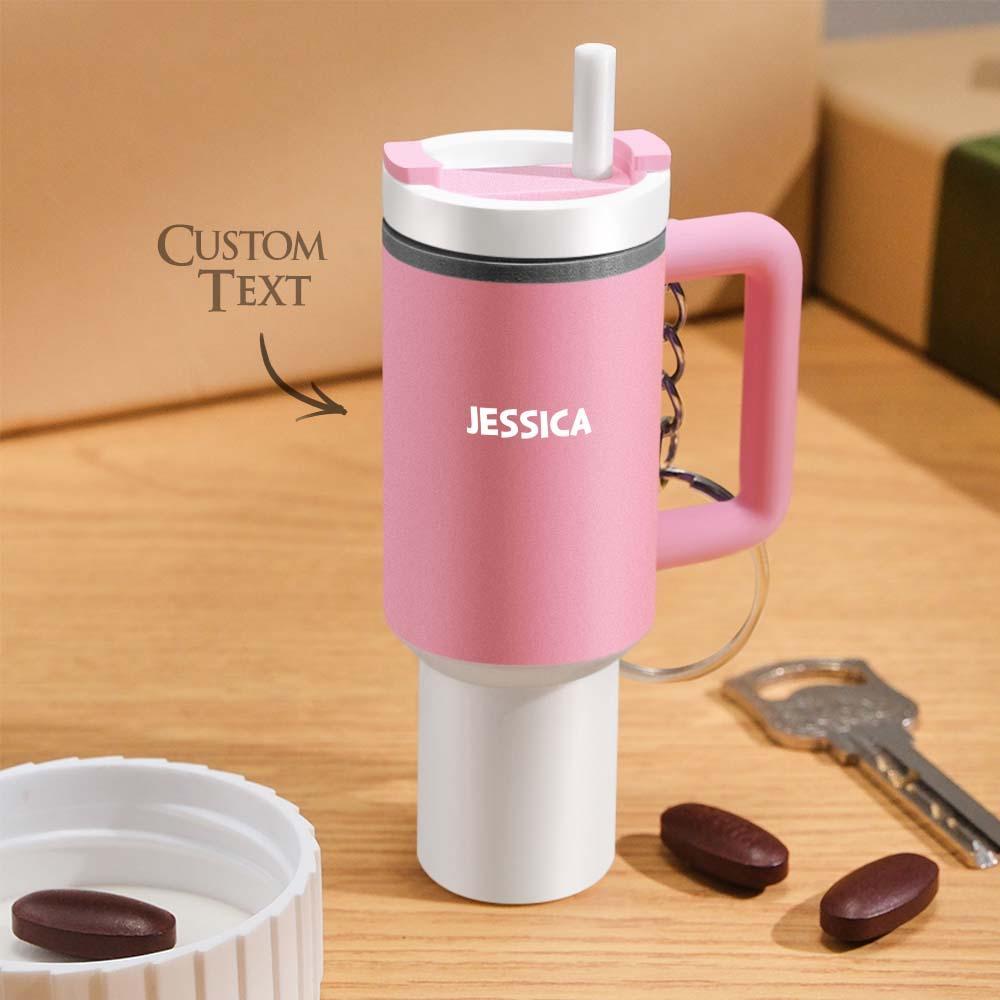 Miniature Tumbler Keychains with Custom Name Portable Pill Box - customphotokeychain
