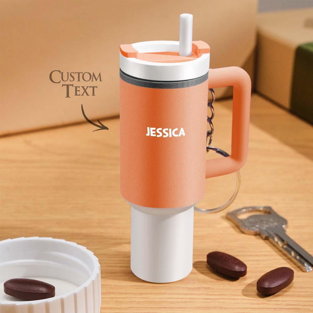 Miniature Tumbler Keychains with Custom Name Portable Pill Box - customphotokeychain