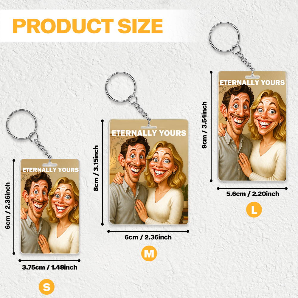 Custom Funny Caricature Portrait Keychain Transform Your Photo into Hilarious Art Gift - CustomPhotoKeychainAU