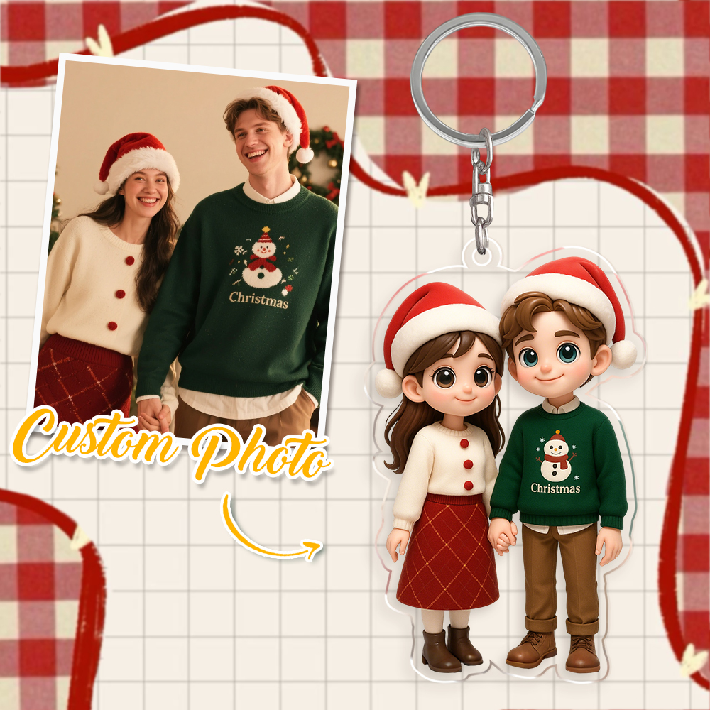 Personalized Acrylic Cartoon Keychain Custom Figure Keychain Photo Bag Charm Unique Keepsake Gift For Girlfriend Anniversary Birthday Gift