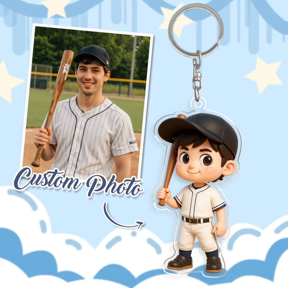 Personalized Acrylic Cartoon Keychain Custom Figure Keychain Photo Bag Charm Unique Keepsake Gift For Girlfriend Anniversary Birthday Gift