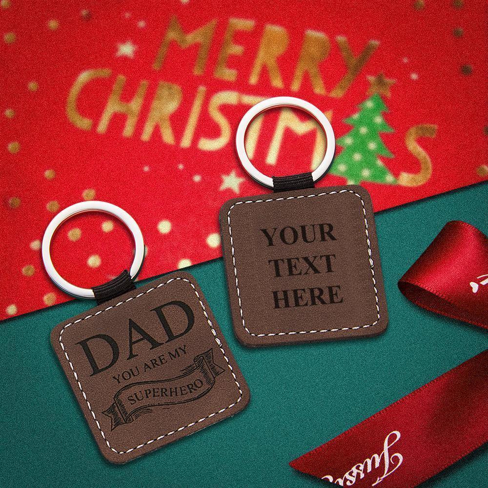 Custom Keychain Personalized Engraved Leather Keychain Christmas Gifts - myphotokeyringau