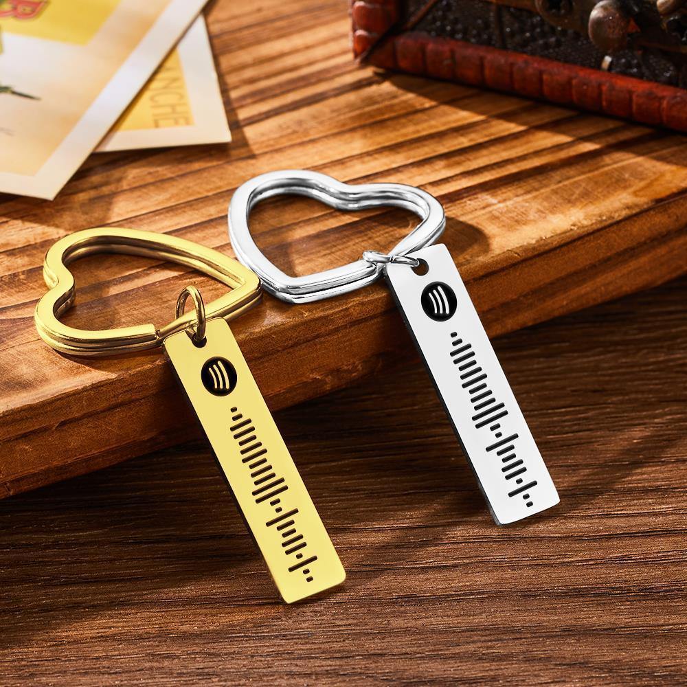Custom Spotify Code Keychain Metal Keychain with Heart-shaped - myphotokeyringau
