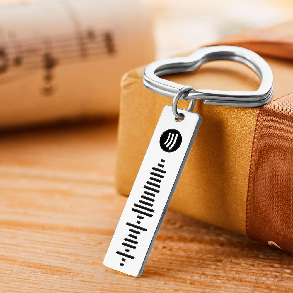 Custom Spotify Code Keychain Metal Keychain with Heart-shaped - myphotokeyringau
