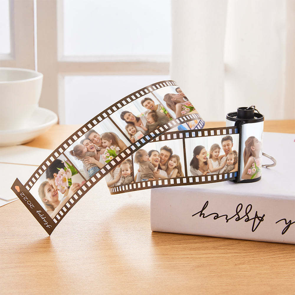 Personalized Photo Shell Roll Film Keychain Multiphoto Memory Gifts for Family - customphotokeychain