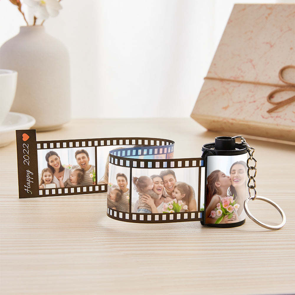 Personalized Photo Shell Roll Film Keychain Multiphoto Memory Gifts for Family - customphotokeychain