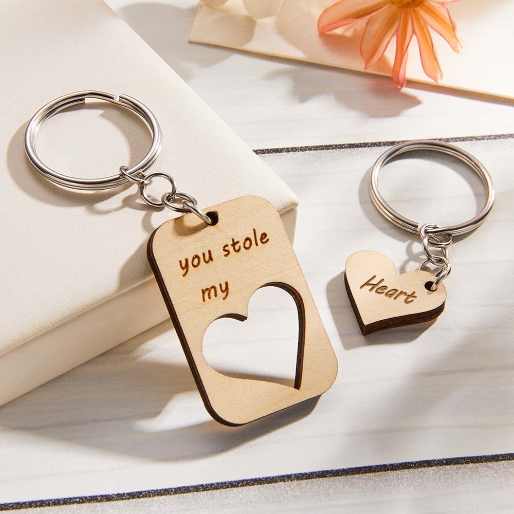 Custom Engraved Keychains Heart-shaped Creative Love Gifts - customphotokeychain