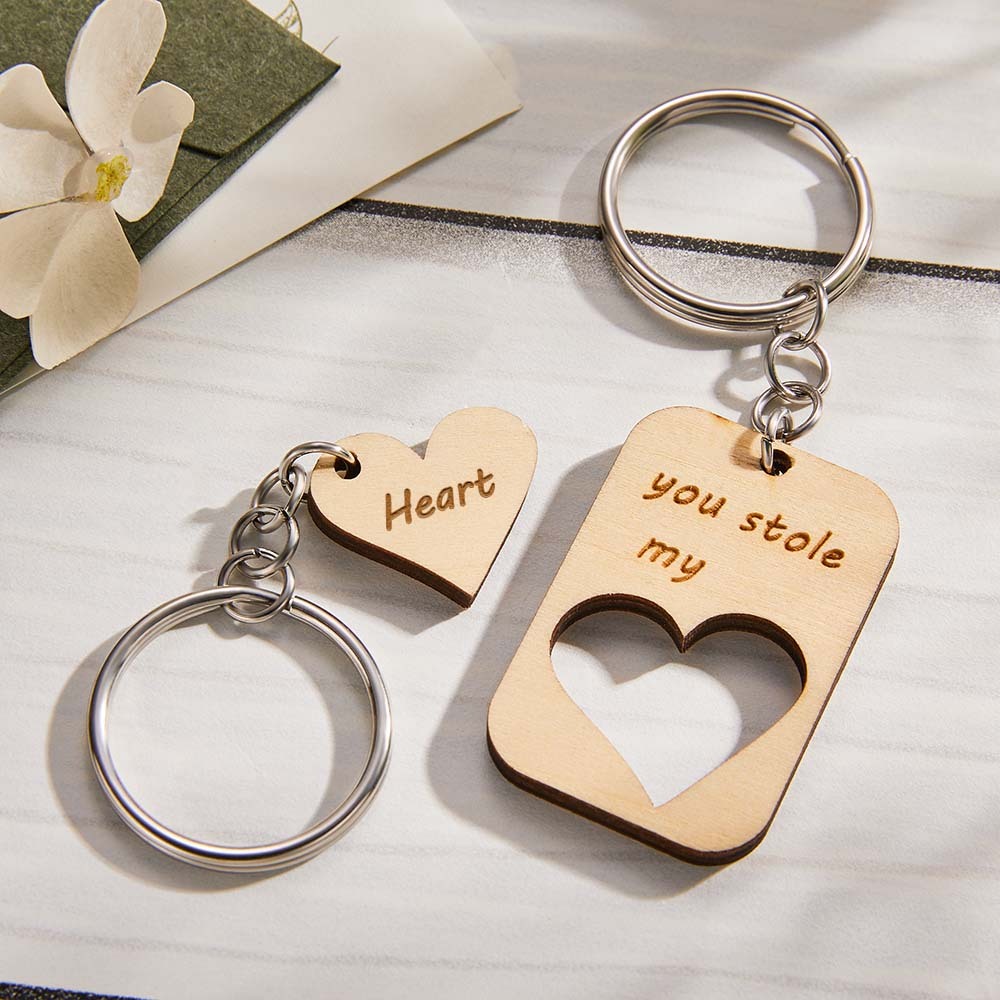 Custom Engraved Keychains Heart-shaped Creative Love Gifts - customphotokeychain