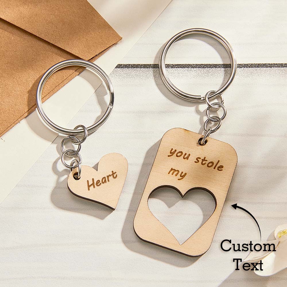 Custom Engraved Keychains Heart-shaped Creative Love Gifts - customphotokeychain