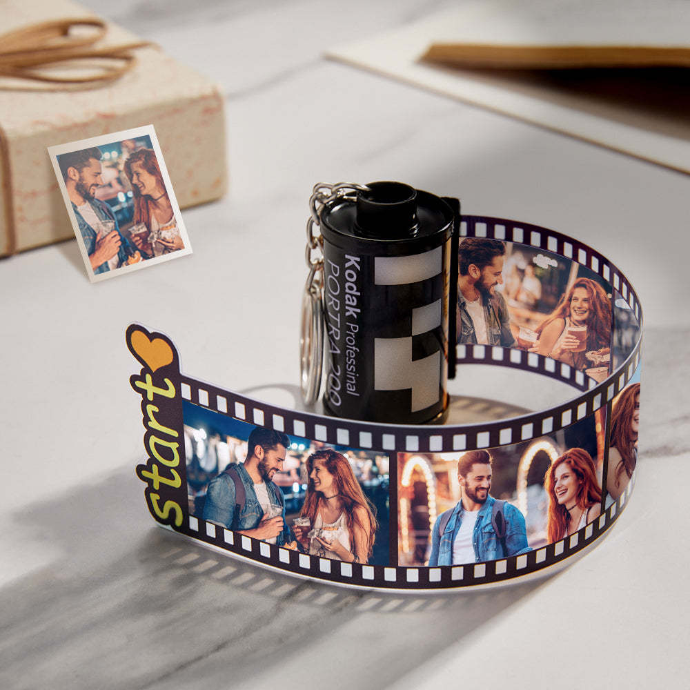 Custom Photo Film Roll Keychain Personalized Vintage Roll Keychain Anniversary Gift - customphotokeychain