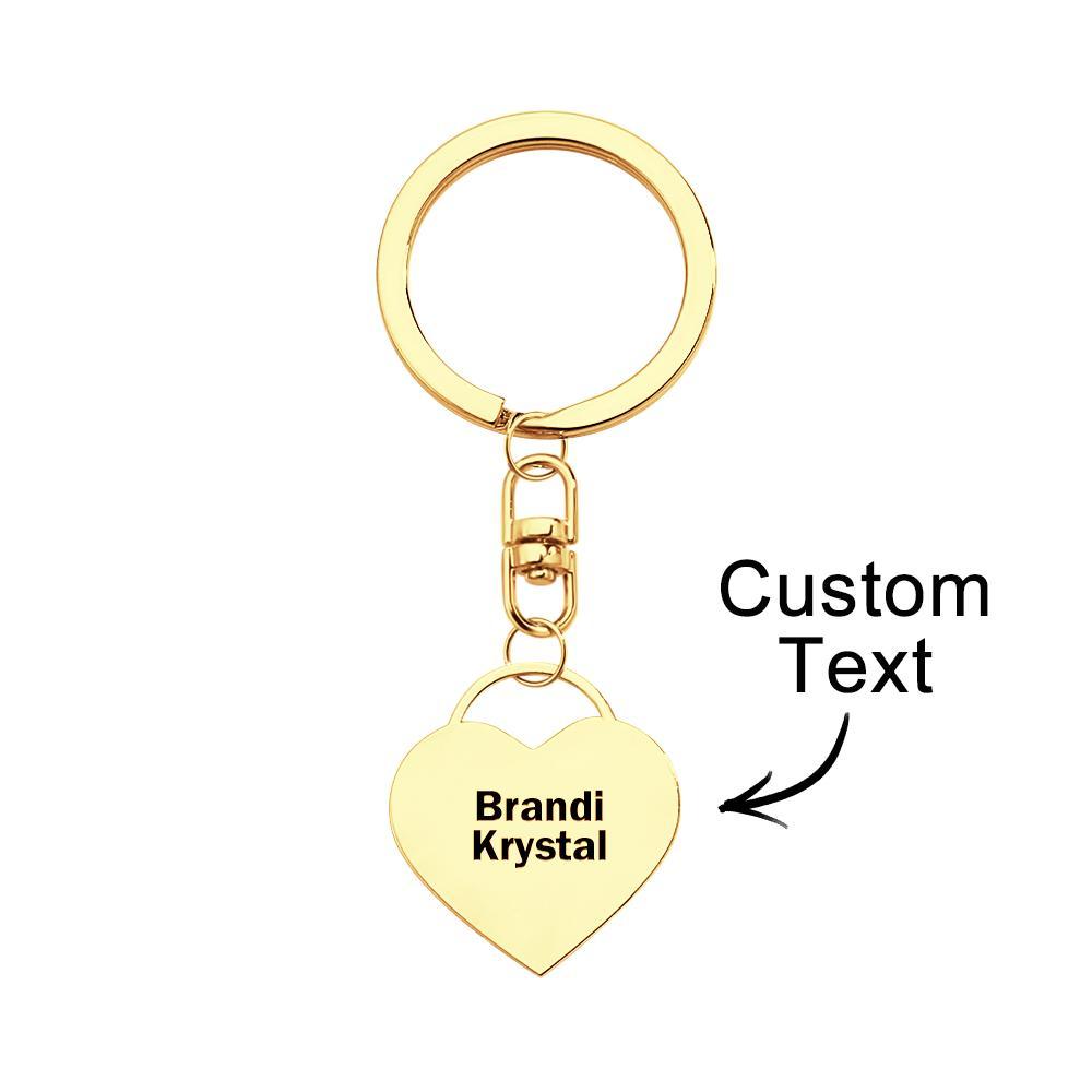 Custom Engraved Keychain Love Lock Metal Couple Gifts - customphotokeychain