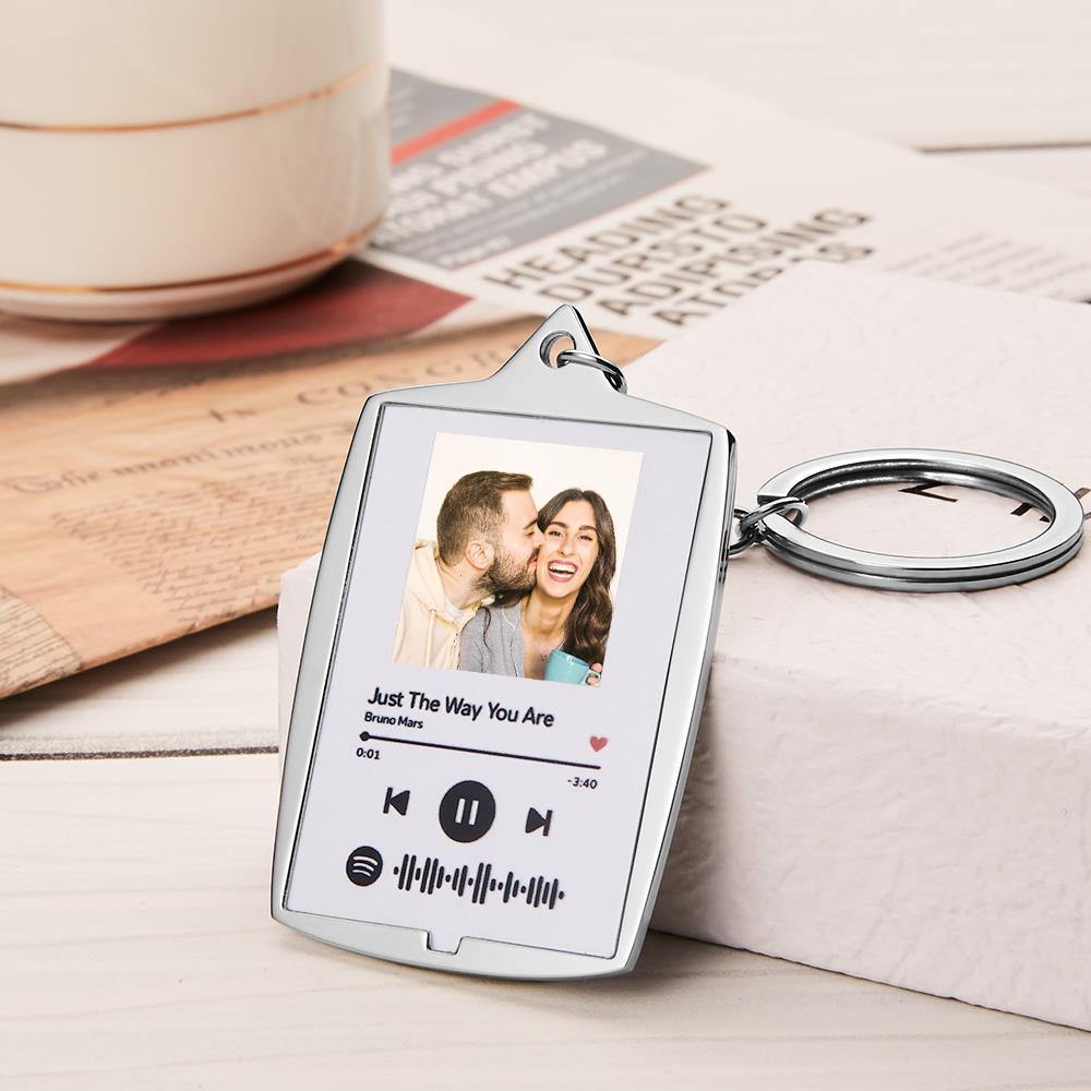 Scannable Spotify Code Keychain Custom Photo Music Keychain For Gift - myphotokeyringau