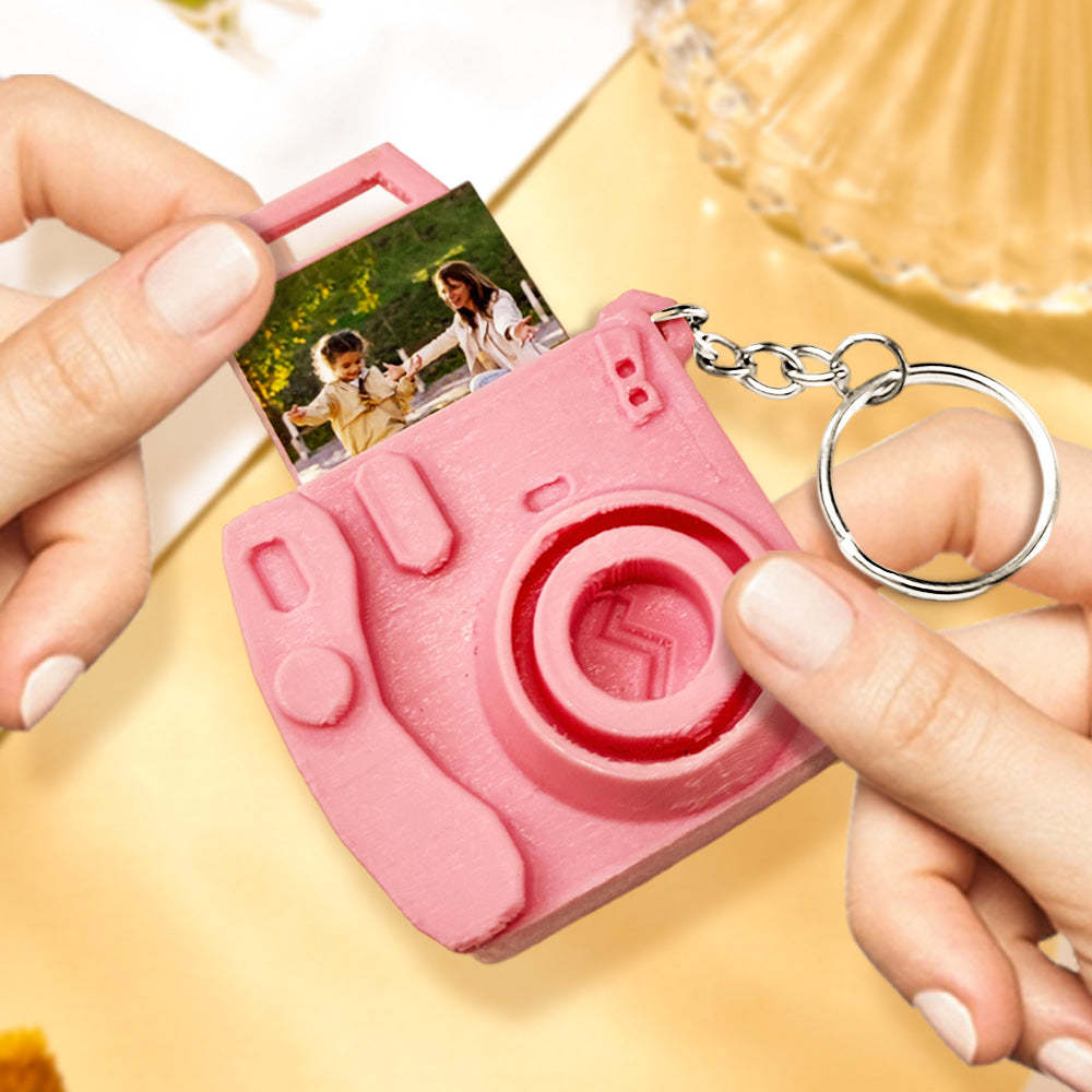 Custom Photo Mini Camera Keychain Personalized Camera Keychain with Pull Out Picture - customphotokeychain