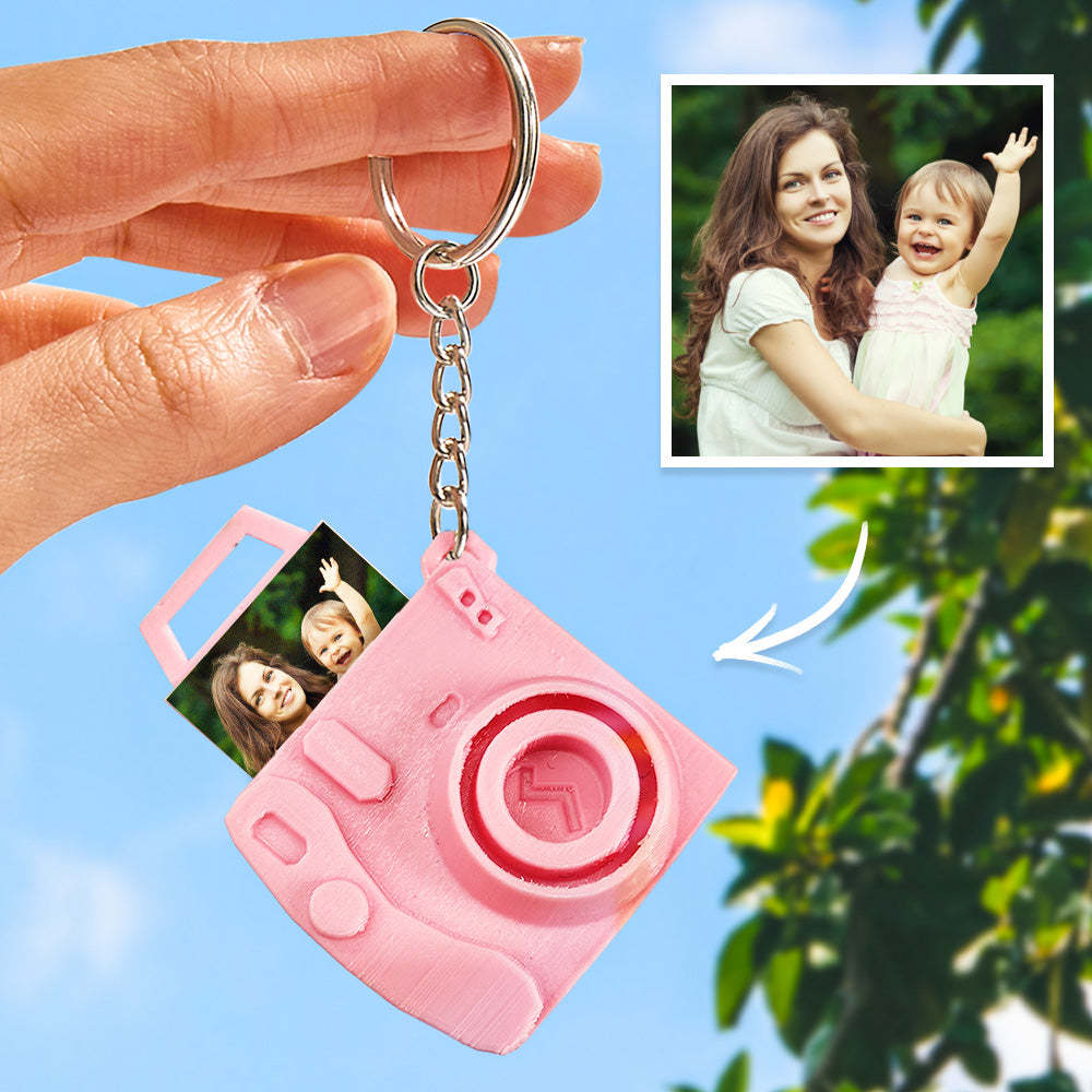 Custom Photo Mini Camera Keychain Personalized Camera Keychain with Pull Out Picture - customphotokeychain