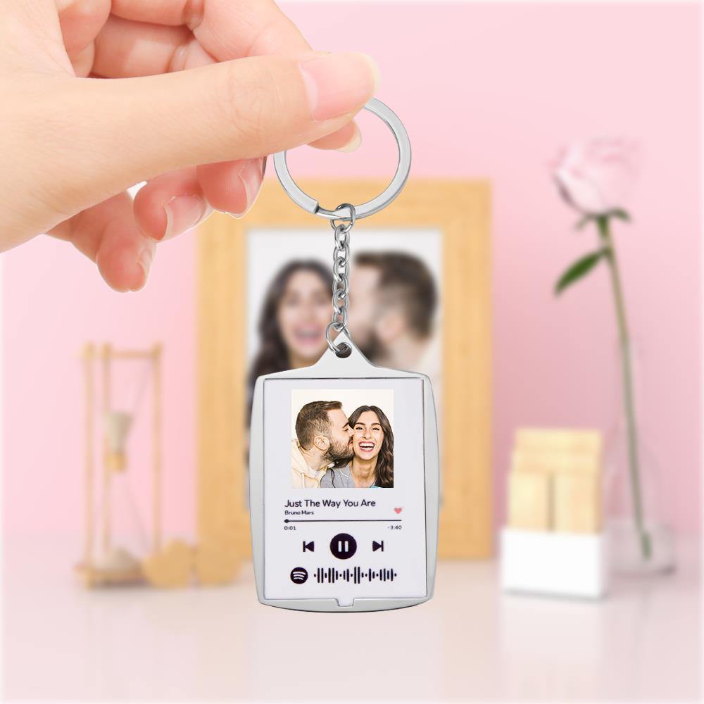 Scannable Spotify Code Keychain Custom Photo Music Keychain For Gift - myphotokeyringau