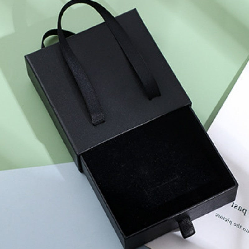 Portable Jewelry Case Drawer Jewelry Black Box Storage Boxes Gift for Men