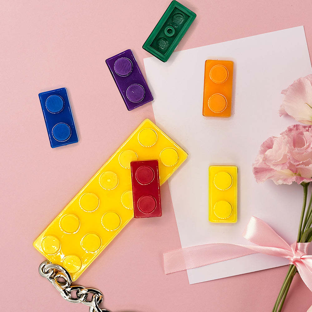 LGBT Keychain Gay Pride Keychain Rainbow Blocks Keychain Ribbon Punk Keyring - customphotokeychain