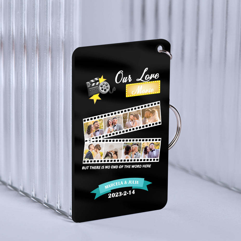 Custom Roll Photo Keychain Personalized Plaque Gift For Her - customphotokeychain