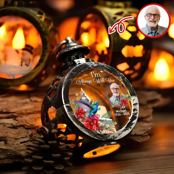 Custom Photo I Am Always With You Memorial Candlelight Lantern Ornament - CustomPhotoKeychainAU