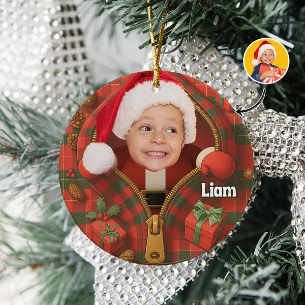 Santa Claus Ornament Holiday Decoration Personalized Gift For Family - CustomPhotoKeychainAU
