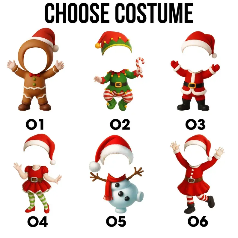 Personalized Baby's First Christmas Ornament Photo Santa, Elf & Gingerbread Design - CustomPhotoKeychainAU