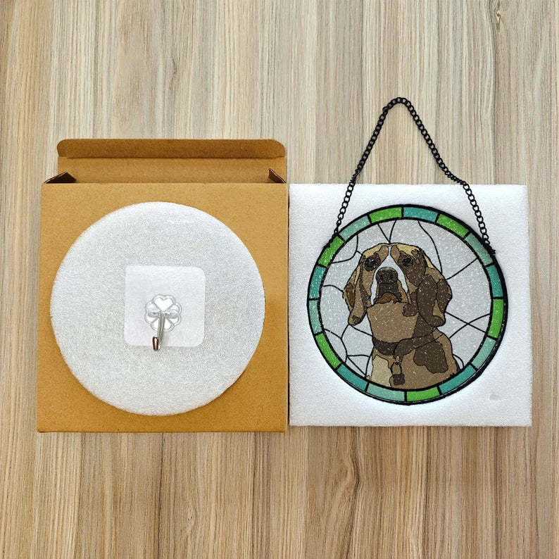 Custom Dog Portrait Art Light Catcher Custom Pet Portrait Colored Acrylic Dog Monument Custom Dog Portrait From Photo Interior Decoration Light Catcher - customphotokeychain