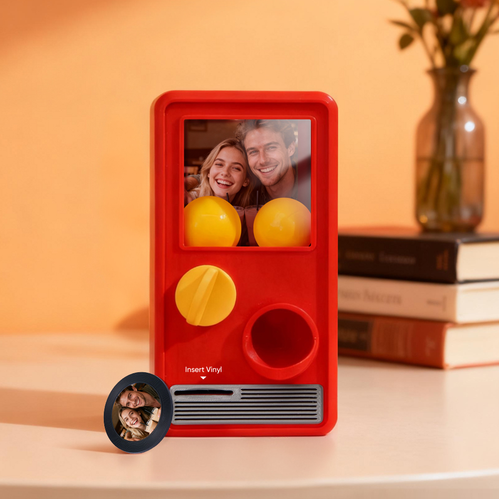 (Pre-Sale, Ships on 25/10)Personalized Music and Photo Music Gachapon Machine Custom Song Mini Record Box Retro Anniversary Gift - 