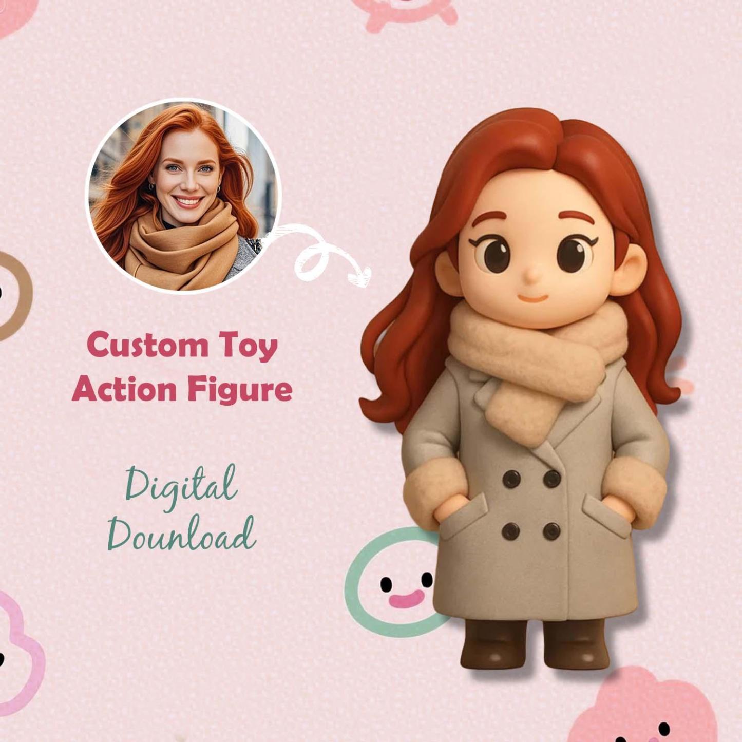 Custom Action Figure Personalised Character Fishman Figurine from Ai Photo 3D Printed