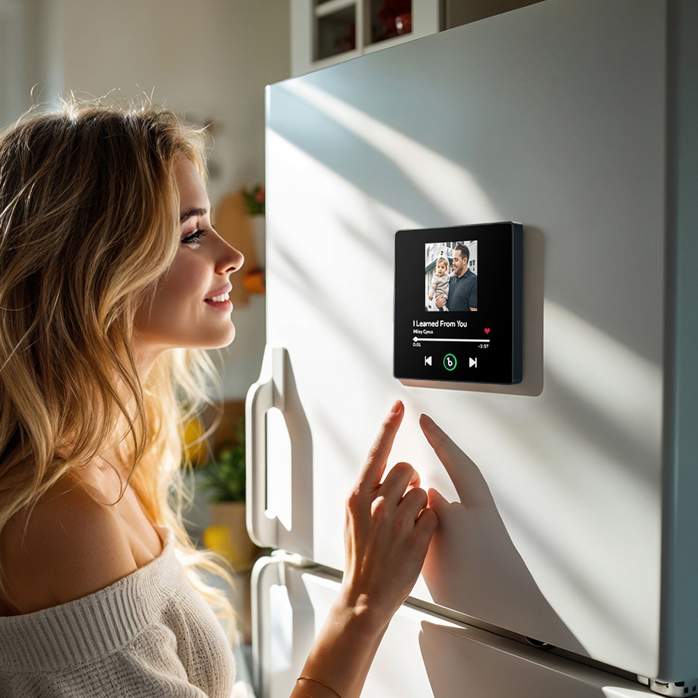 Custom Music Fridge Magnet New 4.0 Upgrade Colorful Frame Personalized Album Fridge Magnet That Can Be Played Song Anniversary Father and Son Gifts - 