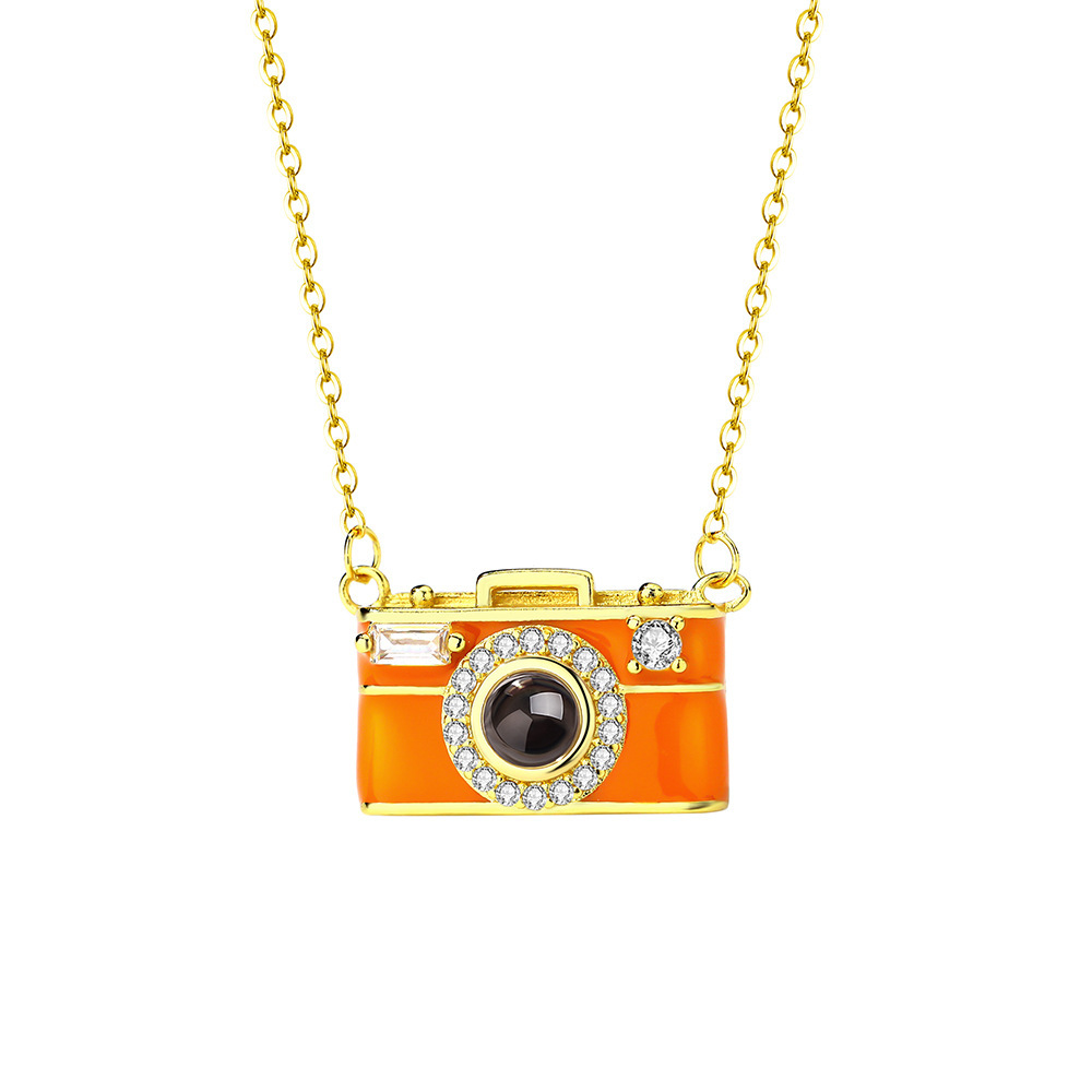Personalized Photo Necklace Projection Gem Camera Necklace Anniversary Gifts for Her - 