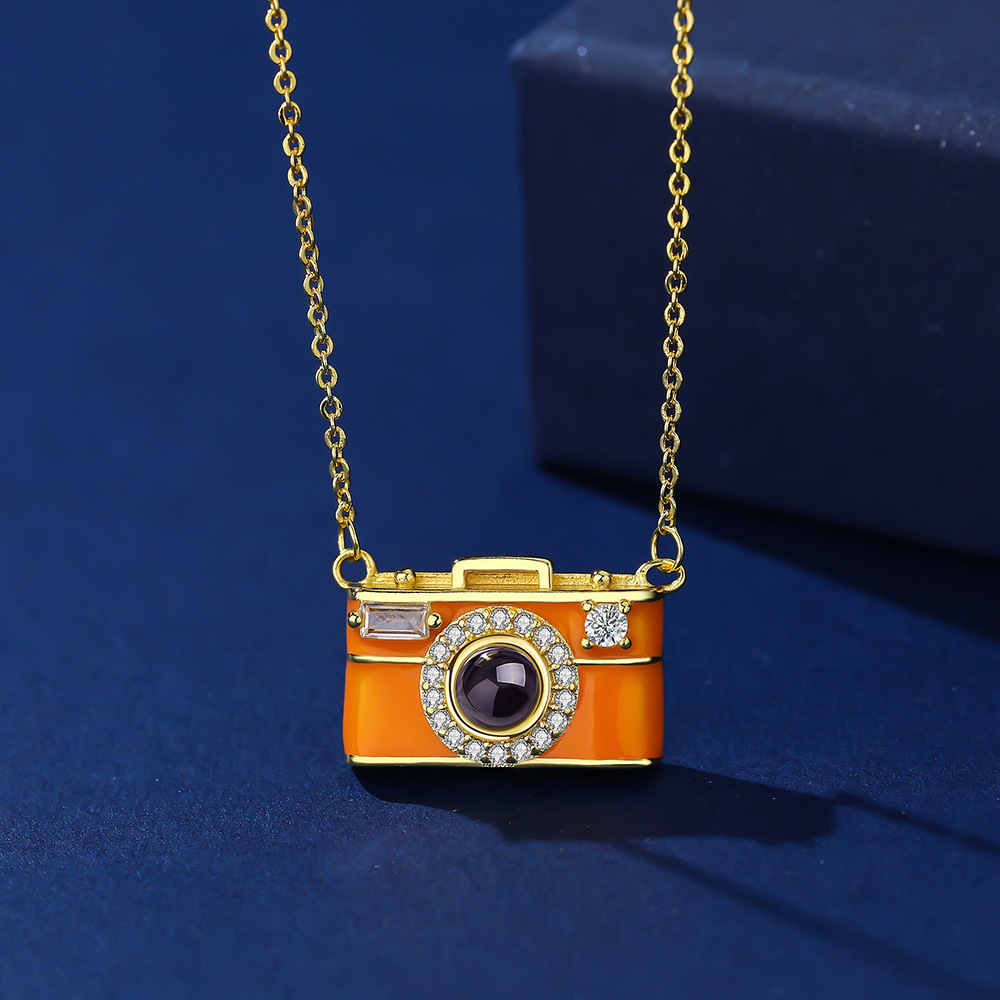 Personalized Photo Necklace Projection Gem Camera Necklace Anniversary Gifts for Her - 