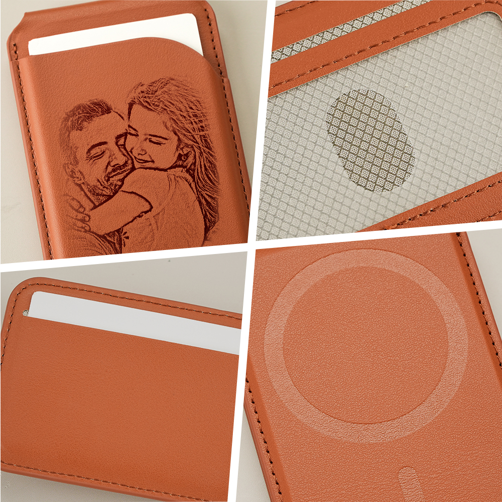 Personalized RFID Wallet for Dad – Magnetic Snap, Engraved Gift for Him - 