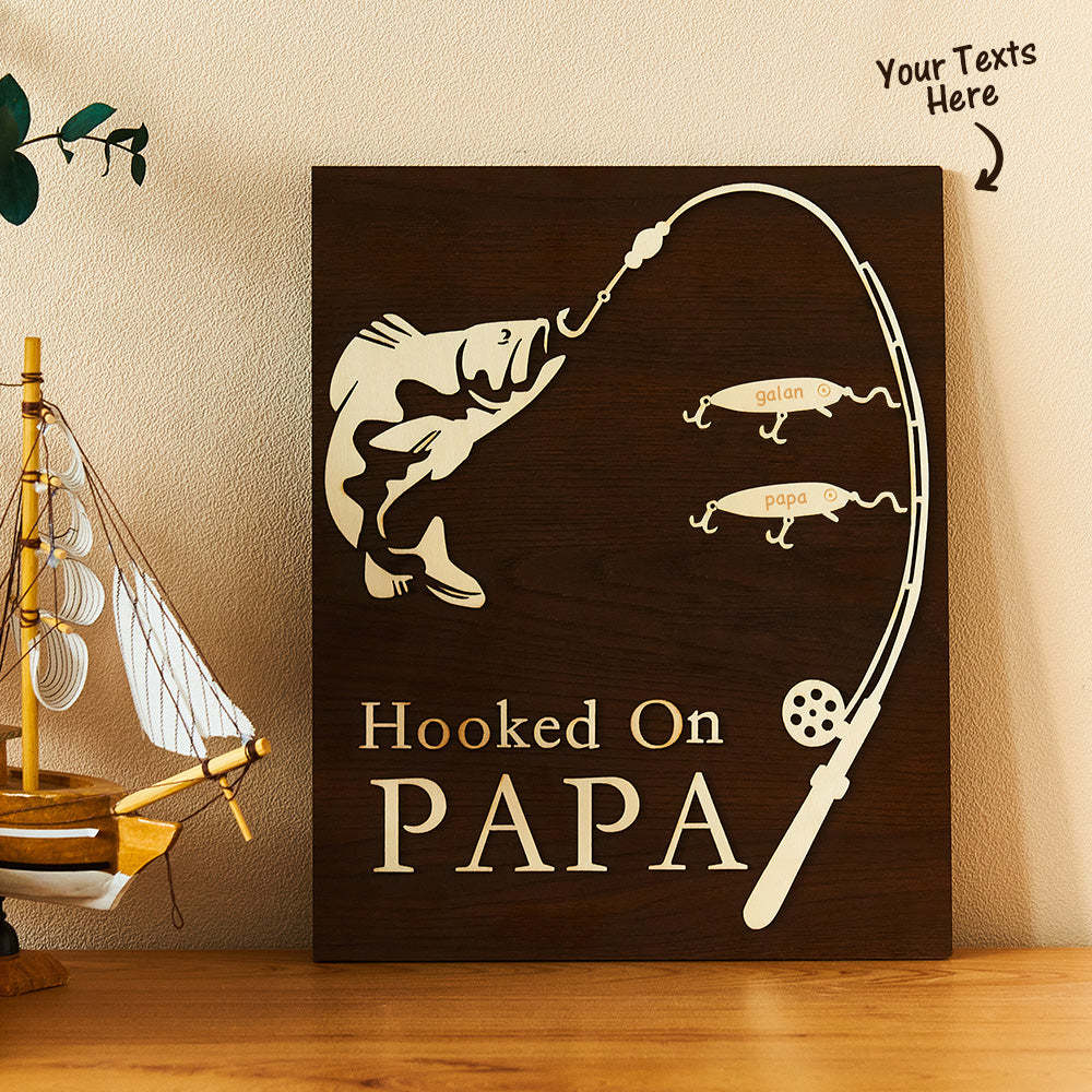 Custom Engraved Ornament Custom Name Fishing Trip Wooden Gifts for Dad - myphotowalletau