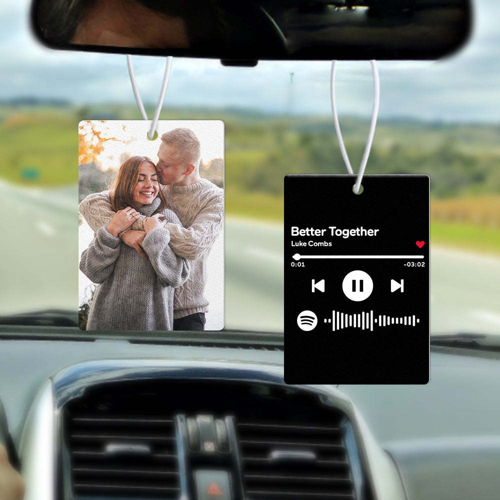 Custom Spotify Code Car Air Freshener Music Song Air Freshener Gifts for Him - mycustomtirecover