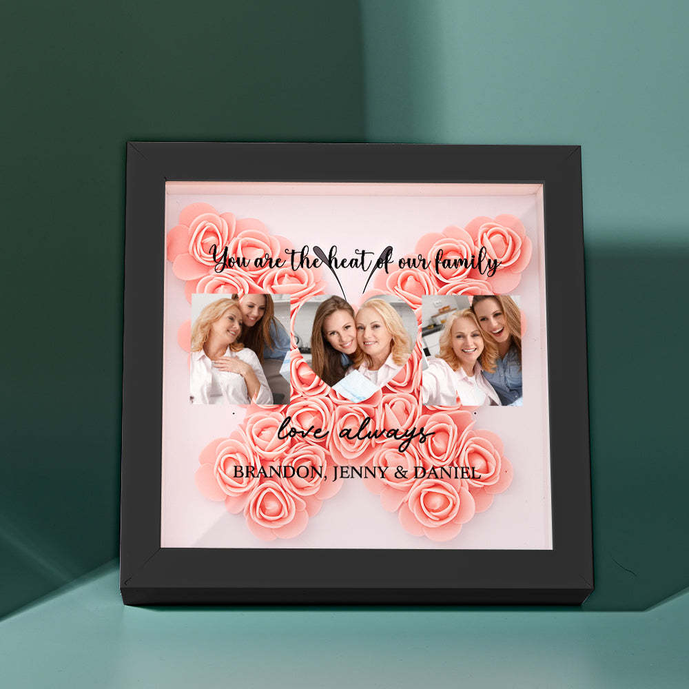 Custom Photo Flower Shadow Box Personalized Flower Shadowbox Frame Mother's Day Gift - myphotowalletau