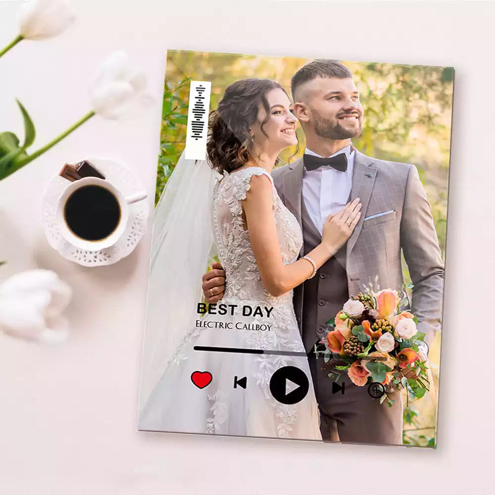 Custom Photo Plaque Plaque Music Keychain Personalized Album Cover Couples Gift Scannbale Music Gifts