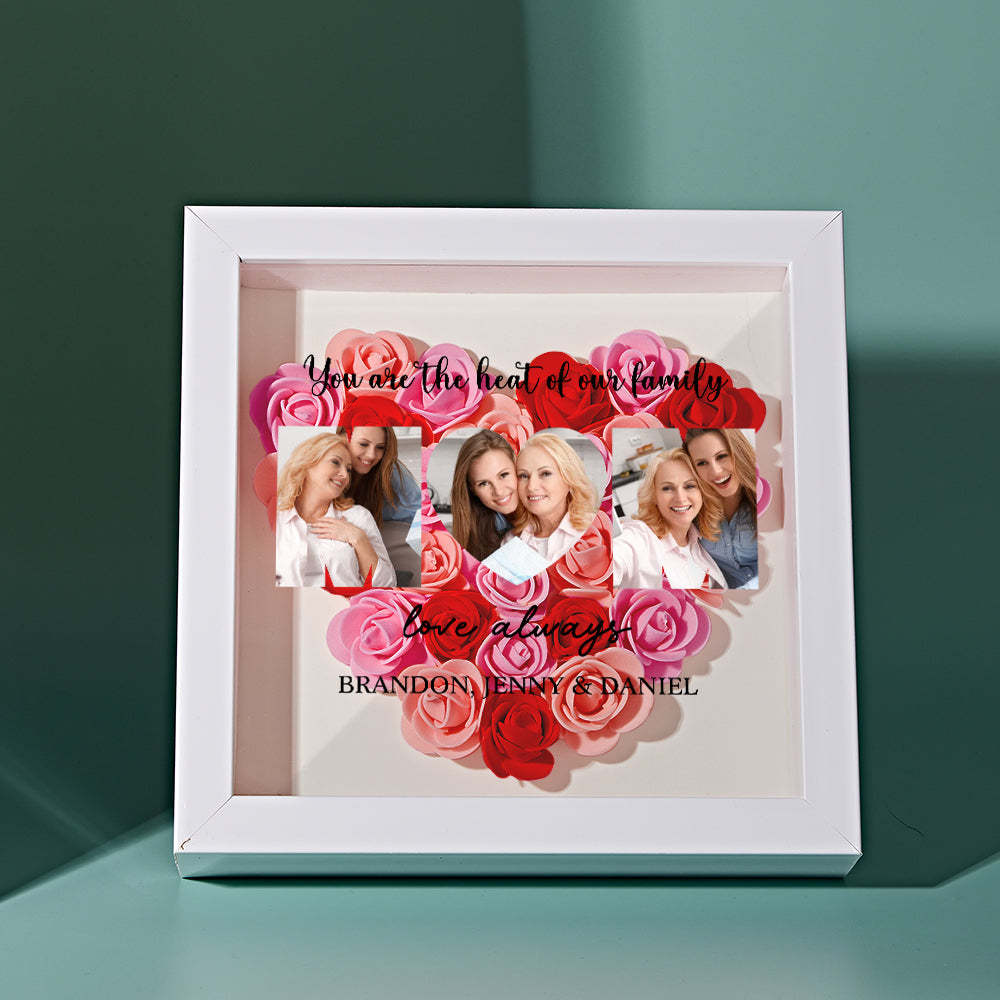 Custom Photo Flower Shadow Box Personalized Flower Shadowbox Frame Mother's Day Gift - myphotowalletau