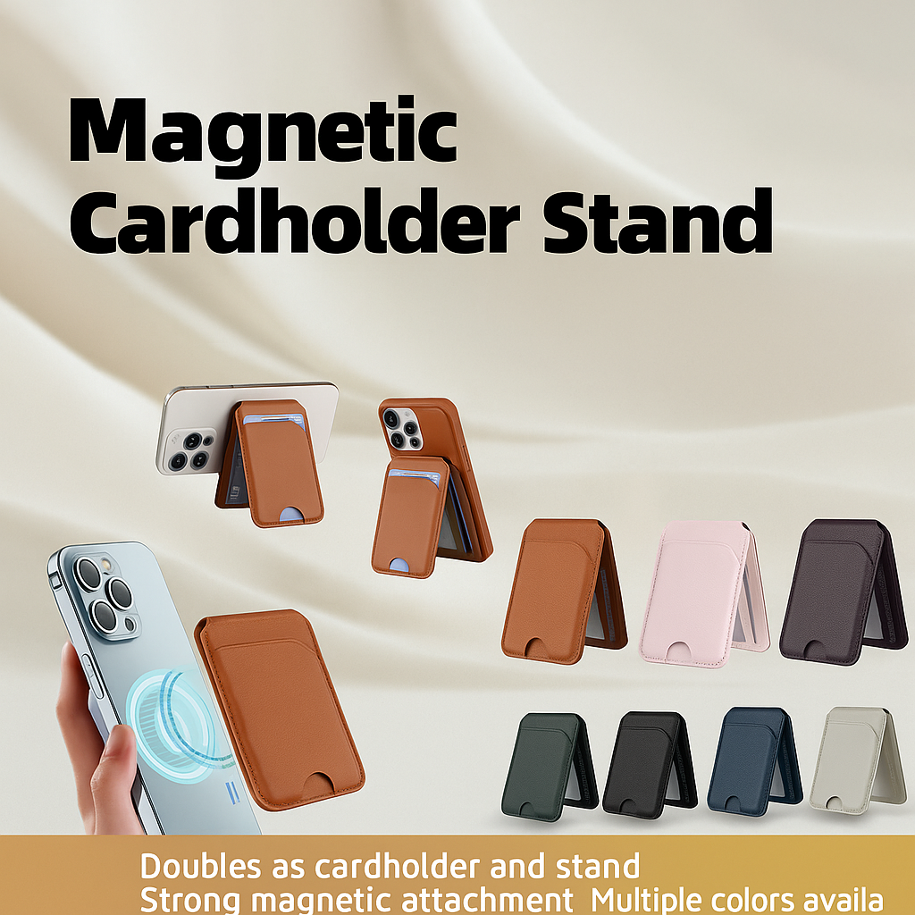 Cross-Border New Rotating Magsafe Magnetic Wallet Stand – Multi-Card Holder with Secure Snap-On Design