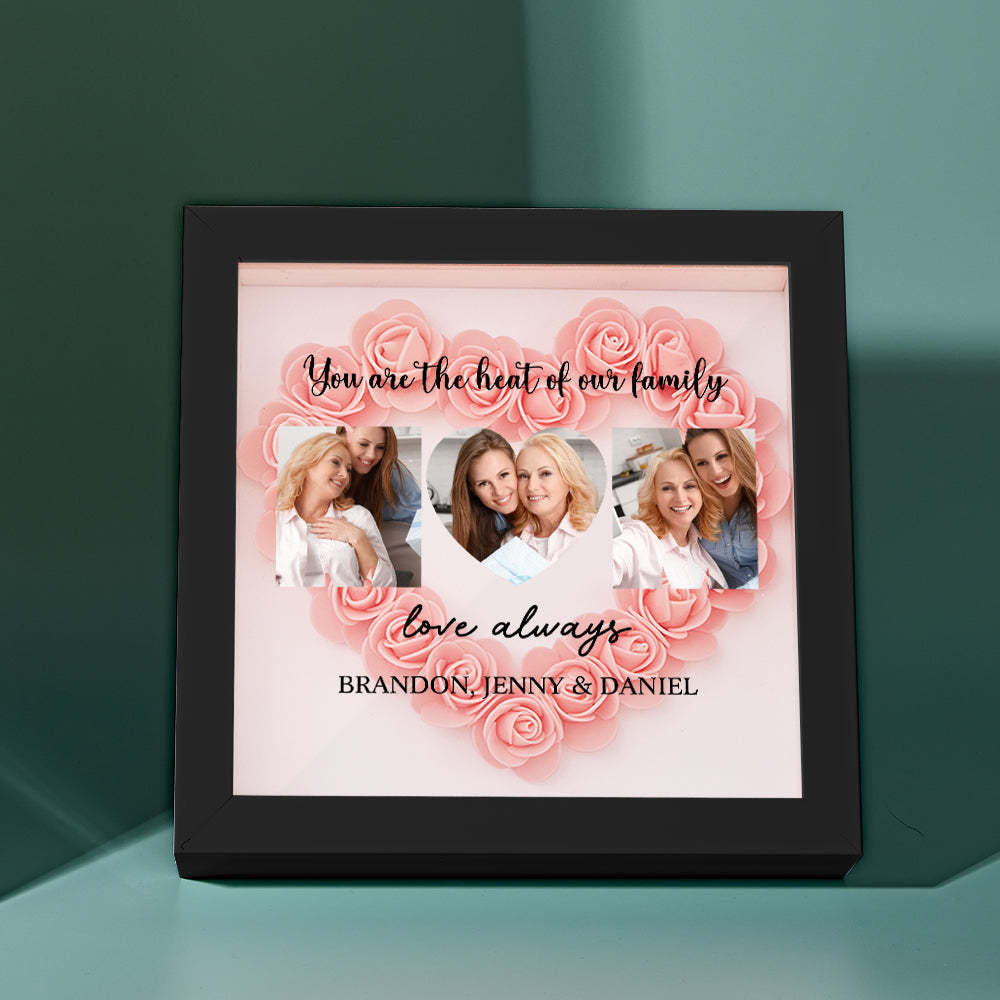 Custom Photo Flower Shadow Box Personalized Flower Shadowbox Frame Mother's Day Gift - myphotowalletau