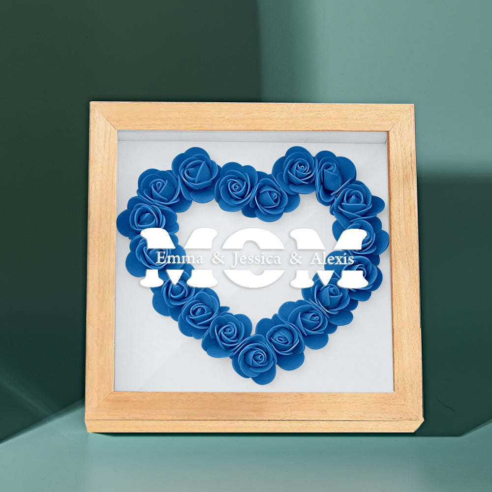 Custom Name Flower Shadow Box Frame Mother's Day Gift - myphotowalletau