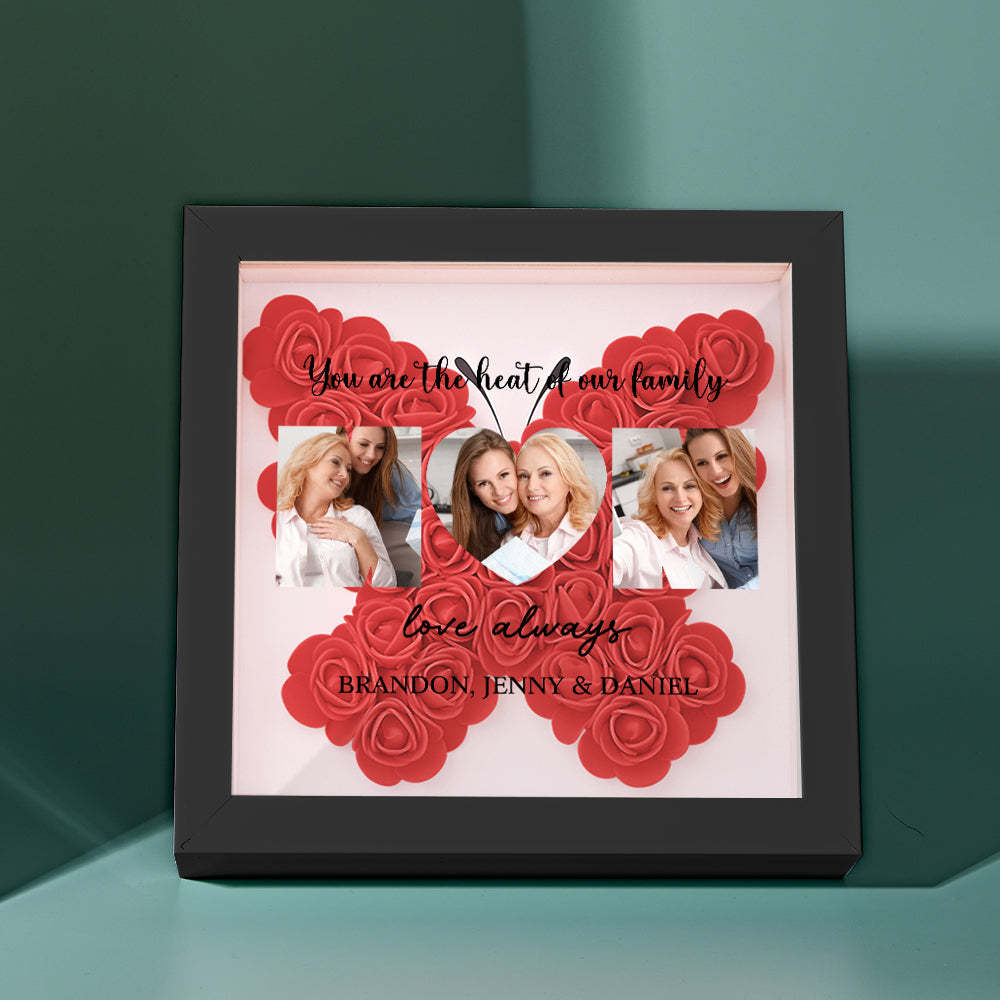 Custom Photo Flower Shadow Box Personalized Flower Shadowbox Frame Mother's Day Gift - myphotowalletau