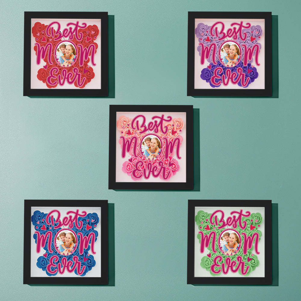Personalized Photo Flower Shadow Box Frame Mother's Day Gift - myphotowalletau