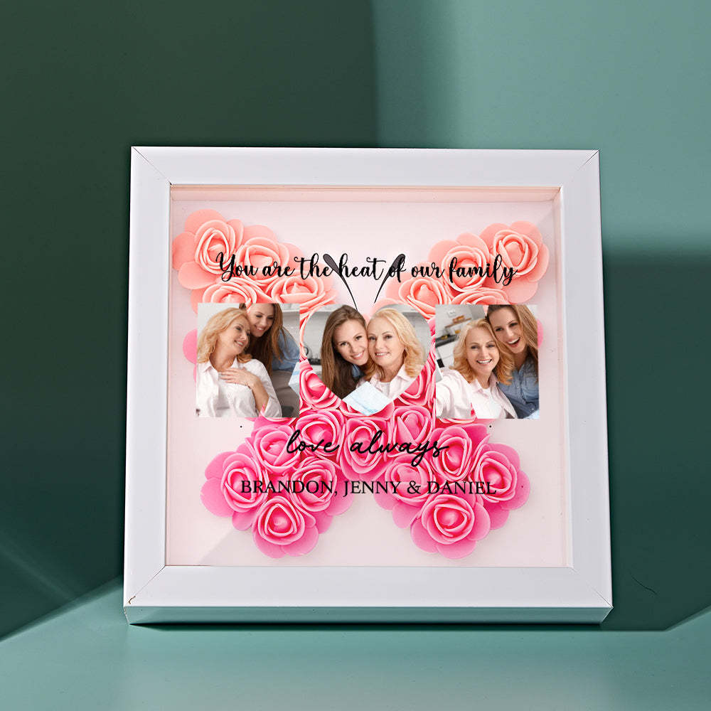 Custom Photo Flower Shadow Box Personalized Flower Shadowbox Frame Mother's Day Gift - myphotowalletau